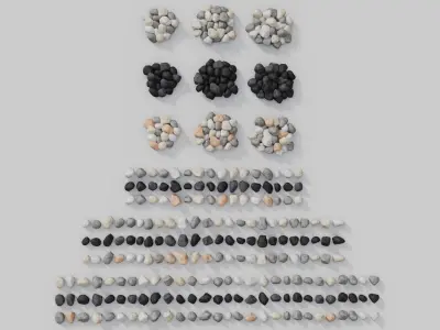 Ground - Rocks Gravel  Low-poly 3D model