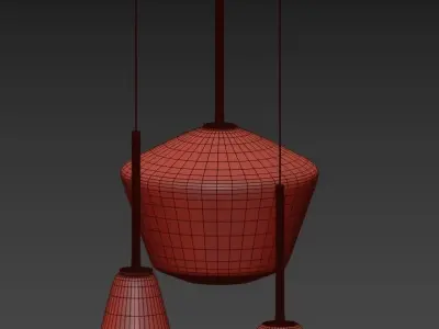 30932-35 three lamps hanging from ceiling 3D model