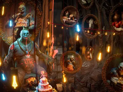 Birthday Feast Horror Environment  UE5 Low-poly 3D model