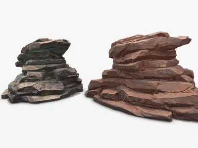 Sharp Rock 3 two texture Low-poly 3D model
