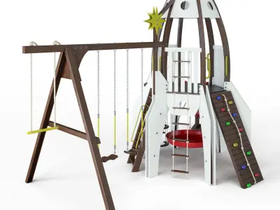 Kinder Garden Wooden 3D Model Pack