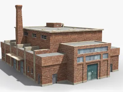 Factory xx1 Low-poly 3D model