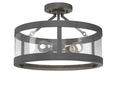 Gresham Collection Three-Light Semi-Flush Convertible 3D model