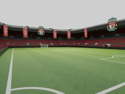 Liverpool Football Stadium Low-poly 3D model