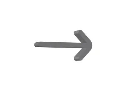 3d arrow left Low-poly 3D model