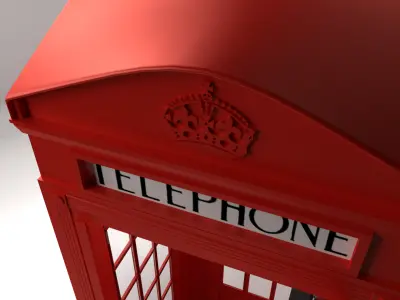 Red Phone Booth 3D model