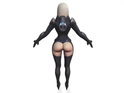 Shadowblade Sentinel the Female Scifi Warrior Low-poly 3D model