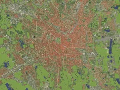 Milan Italy in  20 km x 20 km - city and urban 3D model