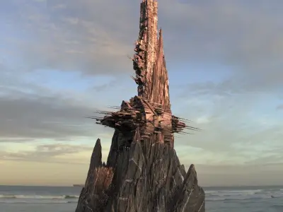 Alien Cliff Shards 4 3D model