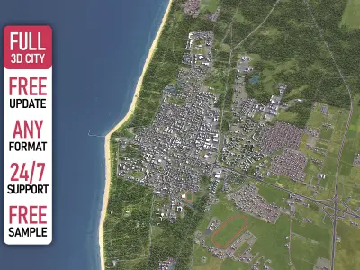 Palanga - 3D City Model Low-poly 3D model