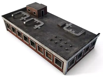 Tenement Building Roof Floor Low-poly 3D model