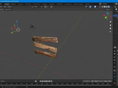 Boarded Window Low-poly 3D model