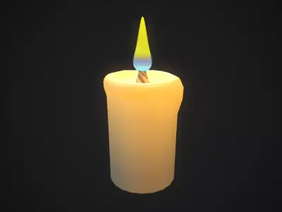 Small candle 1 PBR Low-poly 3D model