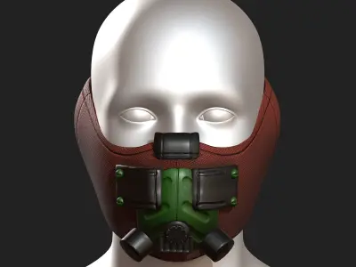 Gas mask respirator scifi futuristic  Low-poly 3D model