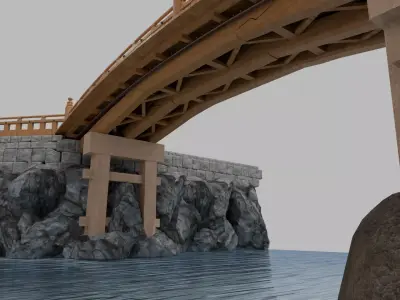 Kamihahi bridge in Japan 3D model