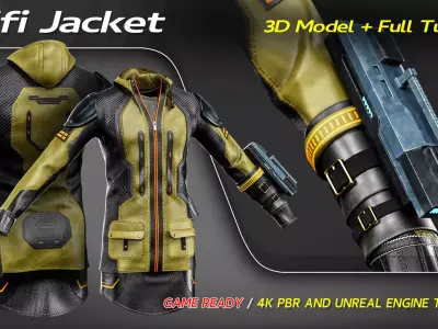 Scifi Jacket 3D Model Low-poly 3D model