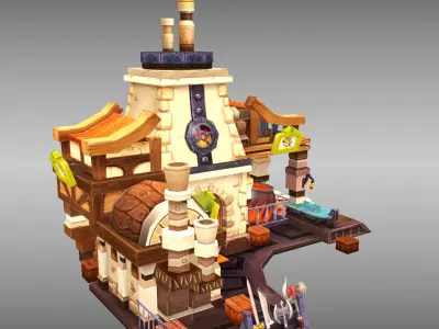 Blacksmith toon Low-poly 3D model