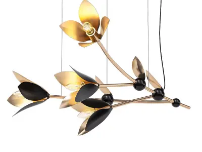 LAVRA A gold and flower pendant light 3D model