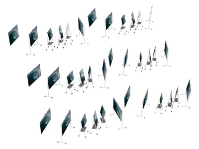 TV display screen movable stand 3D model 3D model