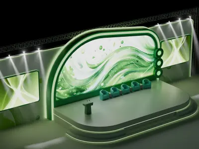Modern Corporate Conference Stage Design 3D model