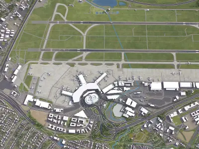 Dusseldorf - Airport - DUS Low-poly 3D model