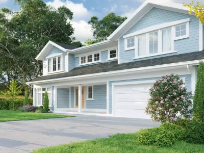 Modern Small Two-Story House 3D Exterior Scene 3D model