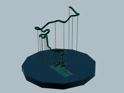 Water slide Low-poly 3D model