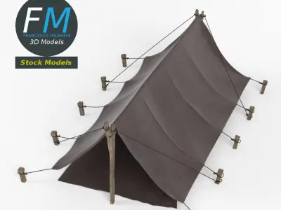 Simple pup tent 3D model