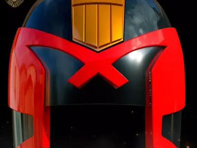 Judge Dredd Helmet Comic Style Helmet 2012 Karl Urban Version 3D print model