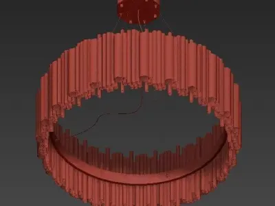 Luxurious Hotel Style Pendant Lamp  Golden Chandelier 3D model
