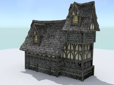 Medieval Town House Low-poly 3D model buy