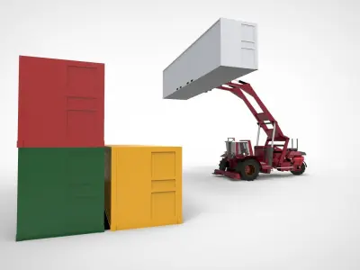 Stacker Crane Low-poly 3D model