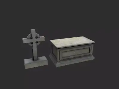 Gravestones Low-poly 3D model purchase