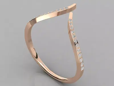 Diamond Ring 3dm stl renders details with 11 ring sizes 3D print model