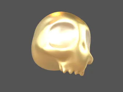 Cartoon Skull v2 007 Low-poly 3D model