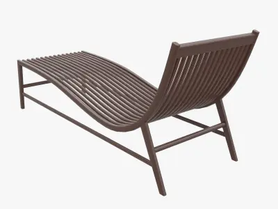 Sunbed dark wood 3D model