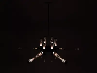 Gabriel Scott Kaleidoscope 12 Geometric Glass Chandelier Model 3D model