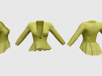 Ladies Peplum Style Jacket Low-poly 3D model
