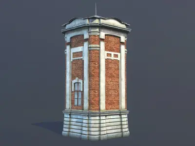 Water Tower 01 Ver 2 Low-poly 3D model