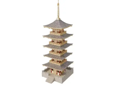 Japanese Pagoda Tower 3D model