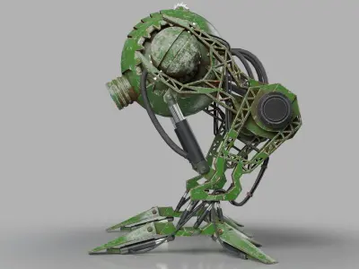 Robot model sci-fi Low-poly 3D model