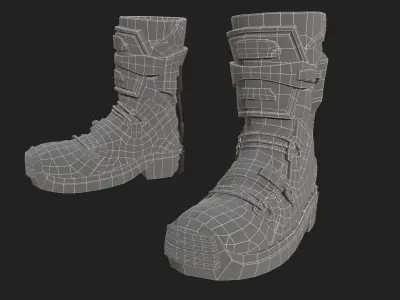Scifi boots  Low-poly 3D model