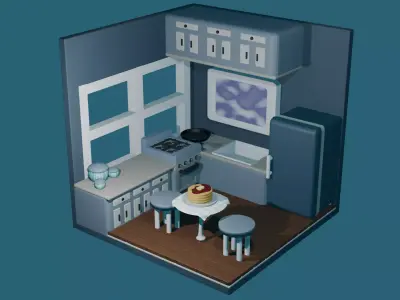 isometric kitchen Free 3D model