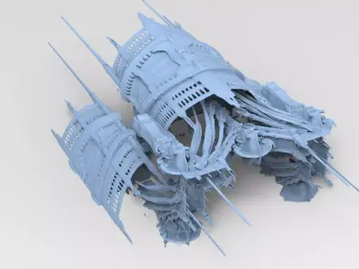Pirate captain ship monlith sunken temple 1 3D model