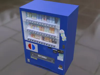 Japanese Vending Machine Low-poly 3D model