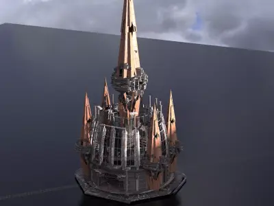 Dungeon Volcano Tower ruin 1 Low-poly 3D model