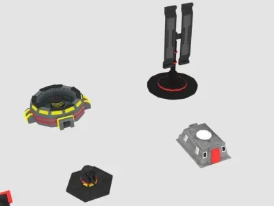 Scifi Space Building 2  Low-poly 3D model