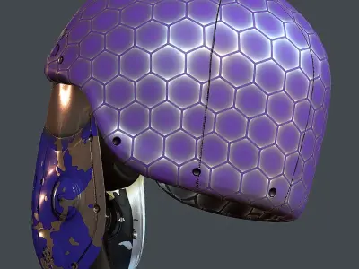 Gas mask helmet 3d model scifi Low-poly Low-poly 3D model 13