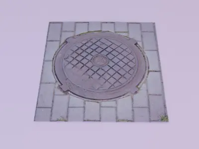 Cover manhole 03 high-poly 3D model