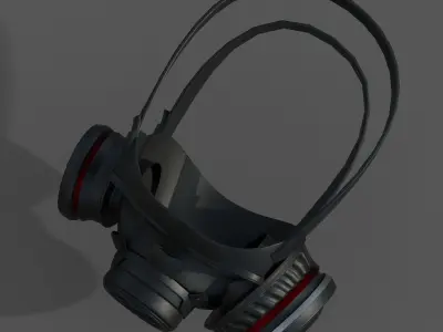 gas mask helmet scifi Low-poly 3D model